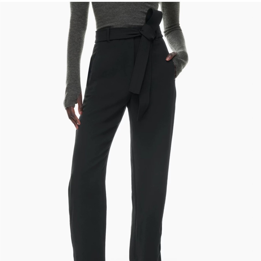 Aritzia Wilfred Tie-Front Pant, Black, Size 10